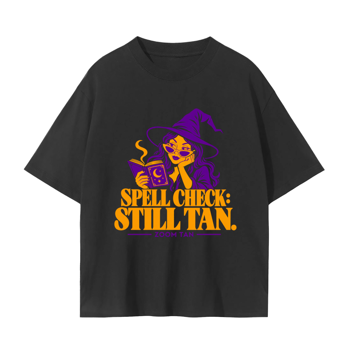 Spell Check: Still Tan. Halloween Graphic Tee – Black
