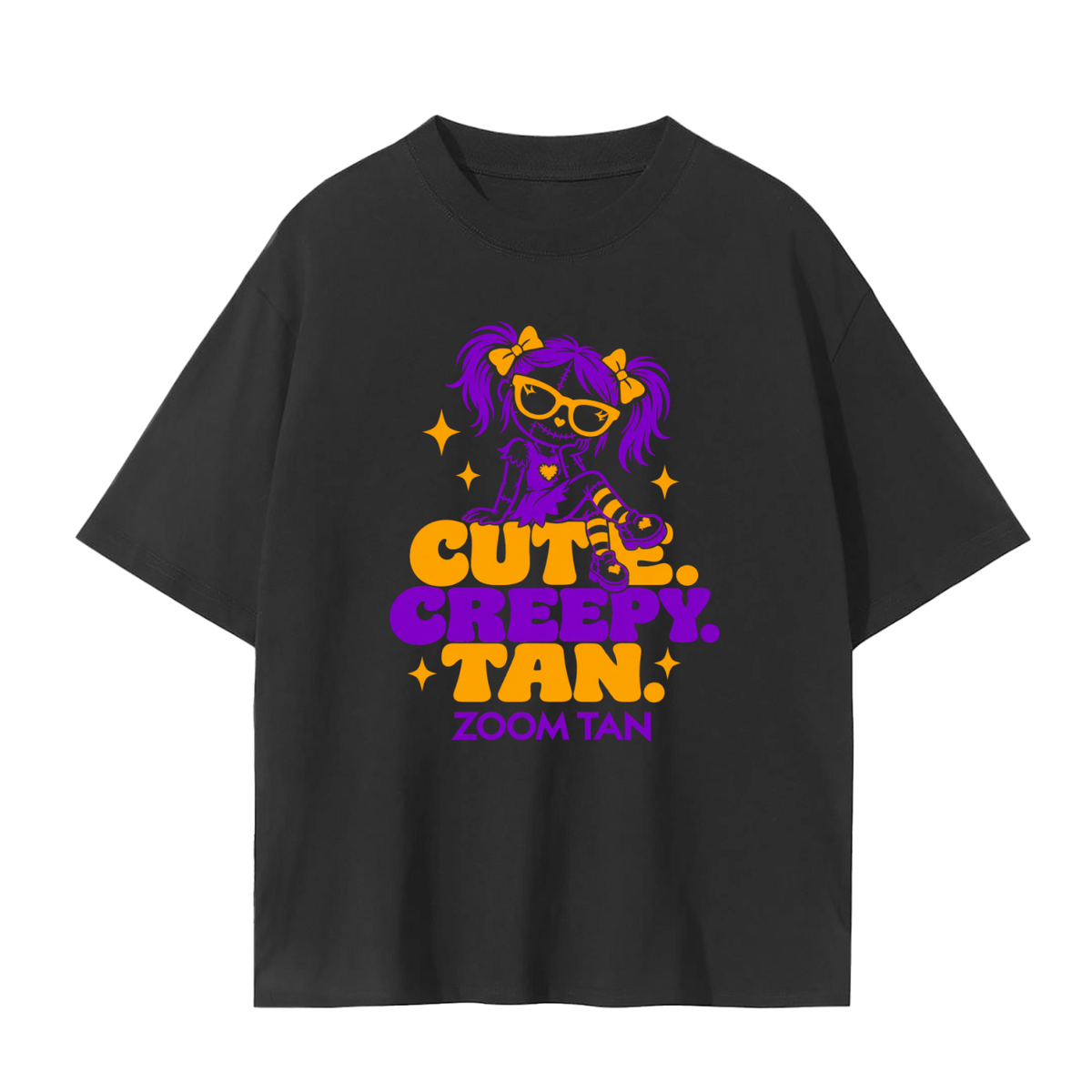 Cute. Creepy. Tan. Halloween Graphic Tee – Black