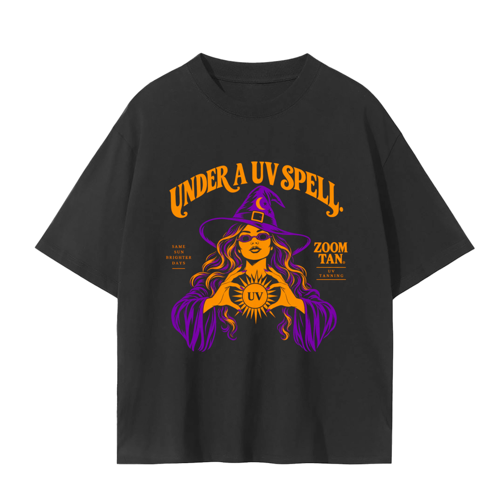 Under a UV Spell Halloween Graphic Tee – Black