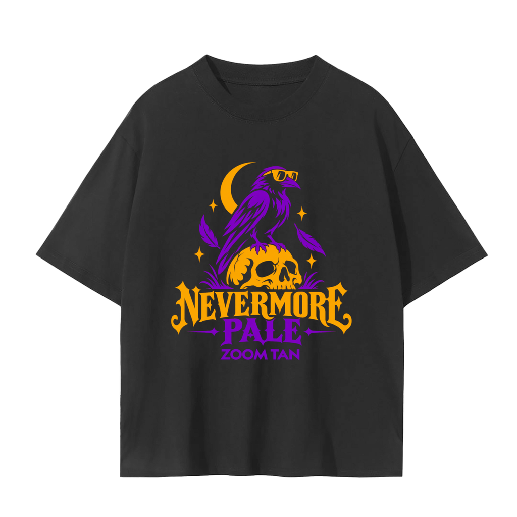 Nevermore Pale Halloween Graphic Tee – Black