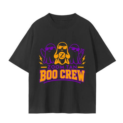 Boo Crew Peace Sign Halloween Graphic Tee – Black