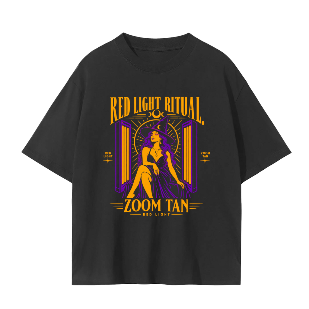 Red Light Ritual Halloween Graphic Tee – Black