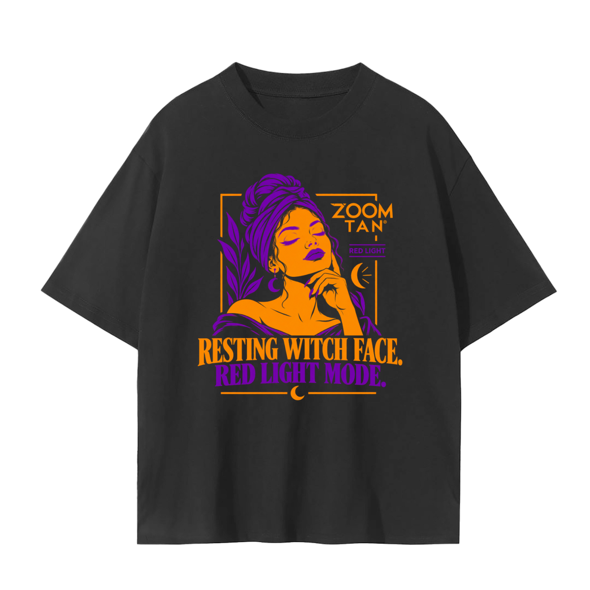 Resting Witch Face. Red Light Mode. Halloween Graphic Tee – Black