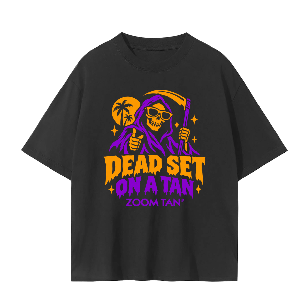 Dead Set on a Tan Halloween Graphic Tee – Black
