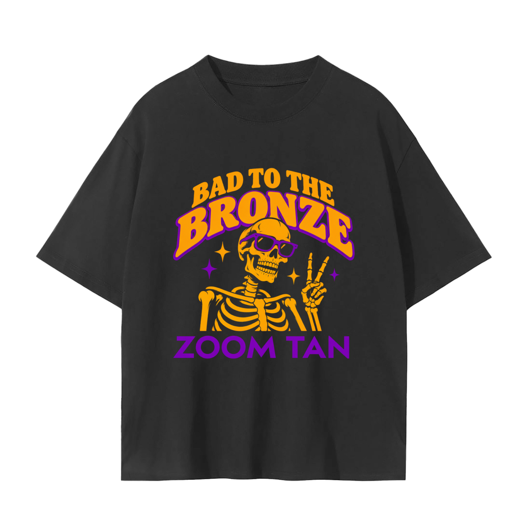 Bad to the Bronze Halloween Graphic Tee – Black