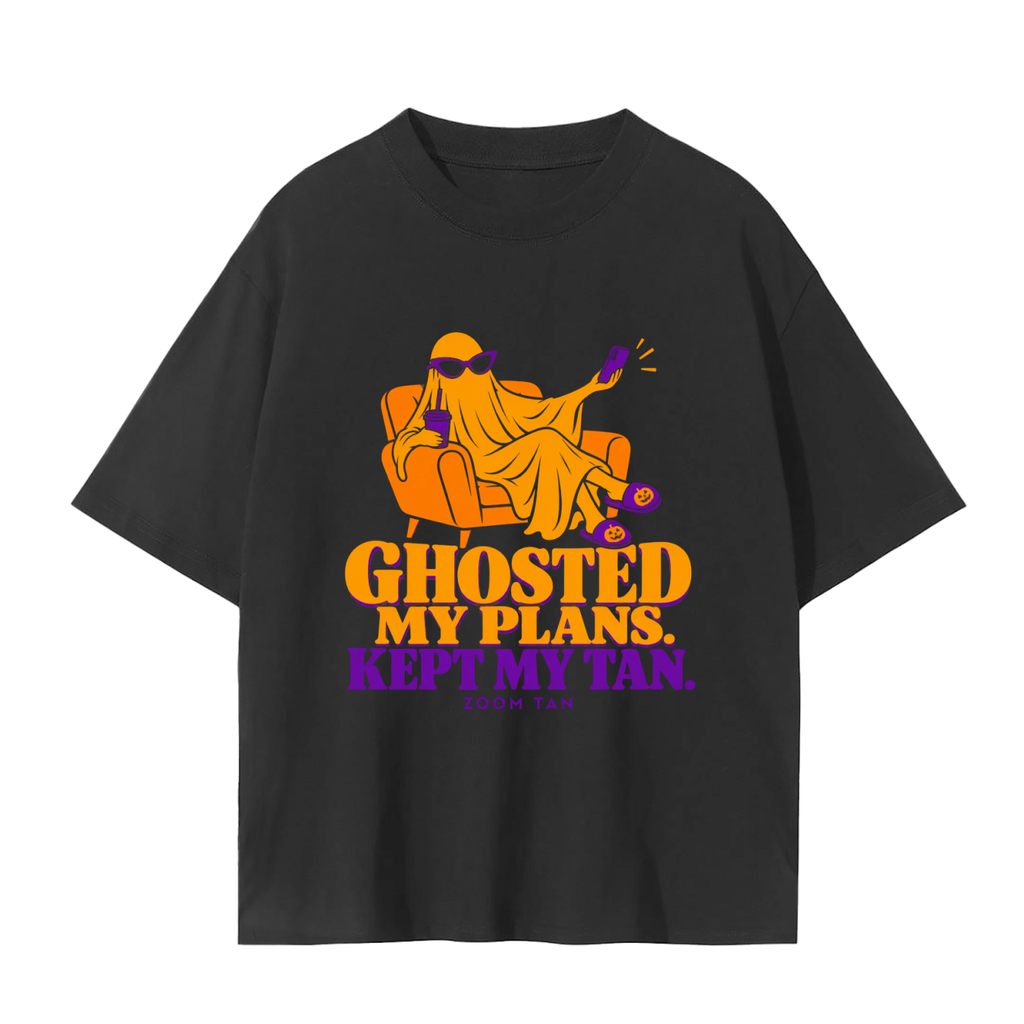 Ghosted My Plans. Kept My Tan. Halloween Graphic Tee – Black
